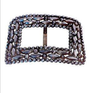 French Victorian steel cut buckle 1.75” x 2”